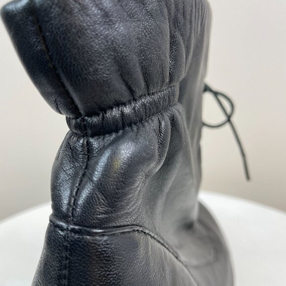 Vintage Womens Lace Up Leather Ankle Boots 9.5 Black Whimsigoth Fairy Grunge - Picture 13 of 16